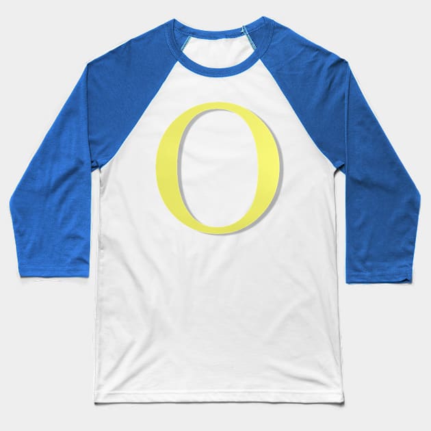 The Letter O in Shadowed Gold Baseball T-Shirt by ArtticArlo